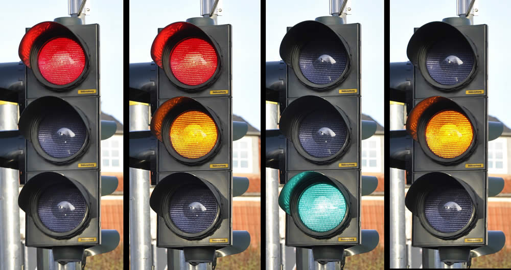 traffic lights and stop signs